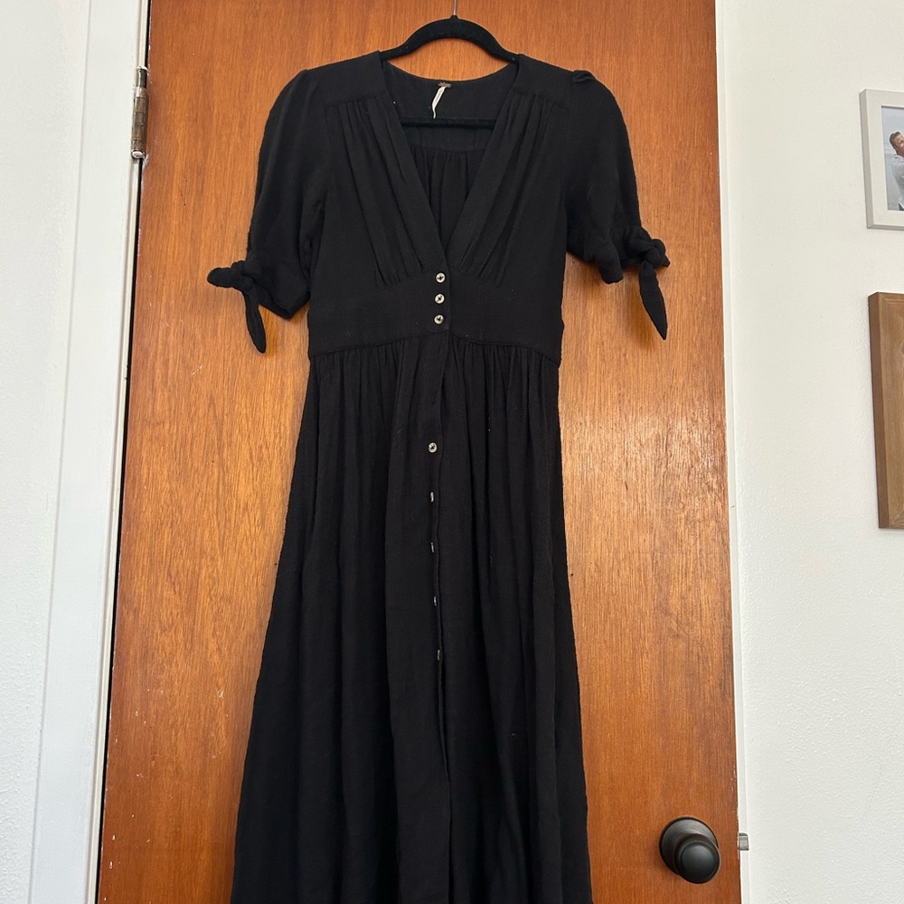 Free People Black Long Sleeve Dress